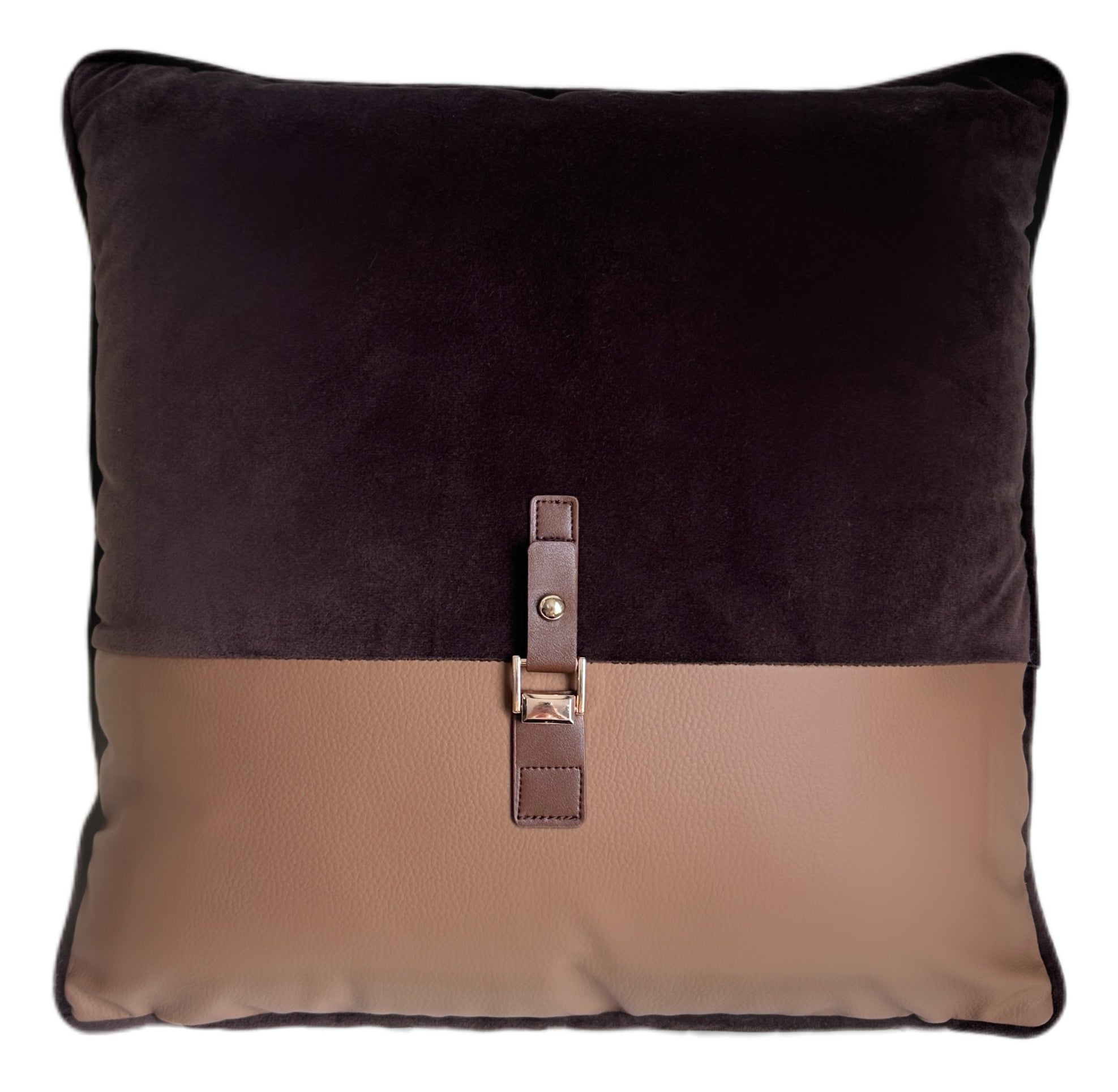 Malini Paul Moneypenny Buckle Cushion Choc Square Cushion 45x45